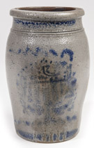 Blue Decorated Stoneware Jar
