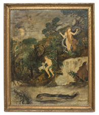Folk Art Painting of a Garden of Eden