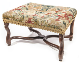 William & Mary Style Dressing Bench