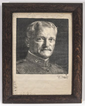 Signed Leo Mielziner Gen. Pershing Portrait