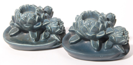 Pair of Rookwood Pottery Water Lily Bookends