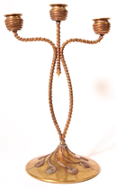 Tiffany Style Brass Candelabra
