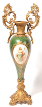 Victorian Glass Ormolu Urn
