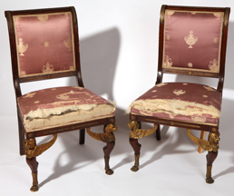 Pair of  Louis XVI Ormolu Mounted Chairs