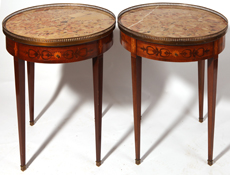 Pair of Louis XVI MT Inlaid Drum Tables