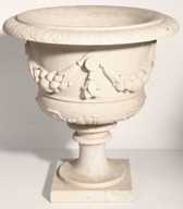 Circa 1890 Carved Marble Garden Urn