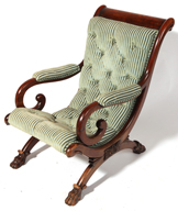 19th Century Ladies Arm Chair with Claw Feet