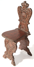 Oak Carved Chair With Lions' Heads