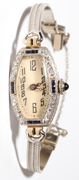 Platinum and Diamond-Sapphire Ladies Watch