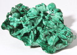 Chinese Carved Malachite Floral Group