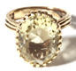 10K Gold Ring with Champagne Color Stones