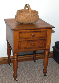 EARLY CURLY MAPLE NIGHTSTAND