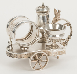 Figural Silver Plated Caster Set/Napkin Ring