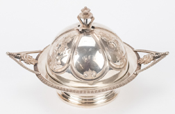 Robinson Circus Coin Silver Medallion Covered Butter Dish