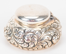 Chased Sterling Silver Inkwell
