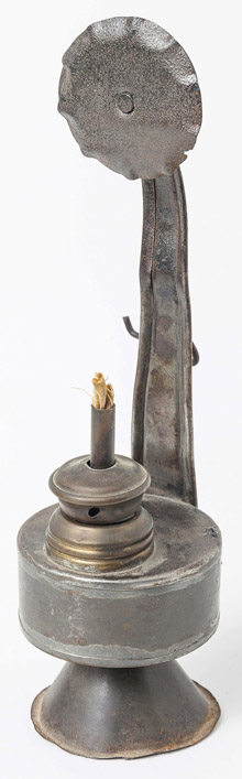 Unusual Hanging Tin Whale Oil Lamp
