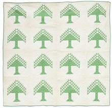 Early Pine Tree Pieced Quilt