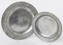 Two English Pewter Chargers