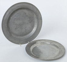 Two Pewter Chargers