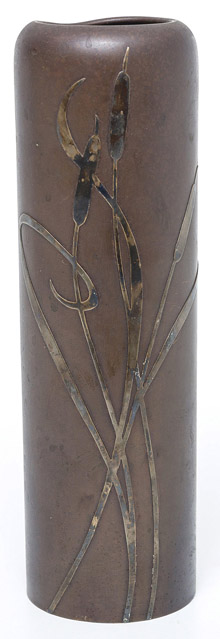 Heintz Arts & Crafts Sterling on Bronze Vase