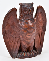 Arts & Crafts Carved Walnut Owl