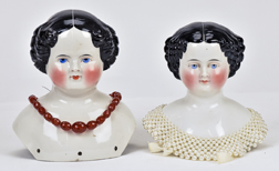 Two Victorian China Head Dolls