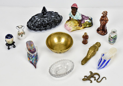 Antique Brass China & Glass