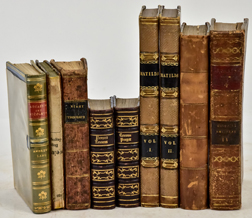 Nine Early Leather Bound Books