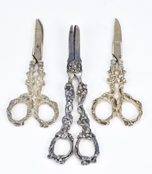 Ornate Silver Plated & Sterling Grape Shears