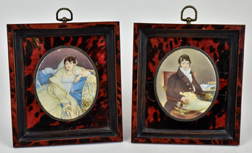 Pair of Camille Cornelie Isbert Miniature Paintings