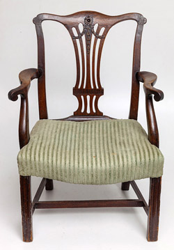 Mahogany Period Chippendale Arm Chair