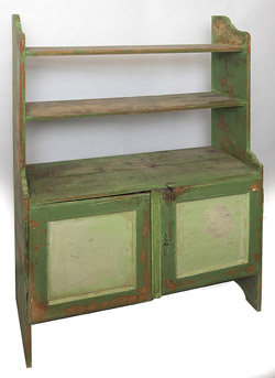 Early Bucket Bench with Old Green Paint