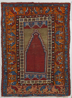 Semi-Antique Oriental Prayer Rug