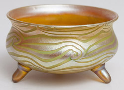 Quezal Footed Art Glass Bowl