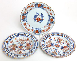 Three 18th Century Chinese Imari Plates
