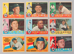 Nine 1960 Topps Yankees Cards