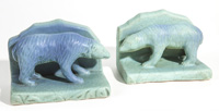 Van Briggle Turquoise Bear Bookends