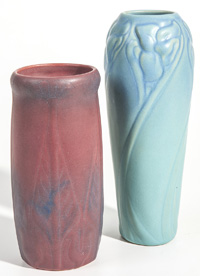 Van Briggle Turquoise & Rose Vases