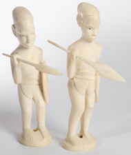 PR. OF CARVED IVORY MASAI WARRIORS