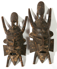 TWO TRIBAL WOODEN MASKS