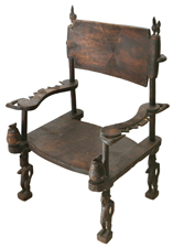 CARVED AFRICAN TRIBAL CHIEF'S CHAIR