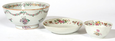 CHINESE EXPORT PORCELAIN BOWL & CUPS & SAUCER