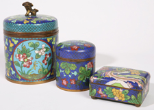 THREE PIECES CHINESE CLOISONNE