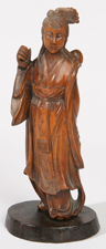 FINE CHINESE CARVED FRUITWOOD FIGURE