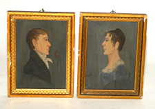 Pr. of Early Portrait Paintings on Wood