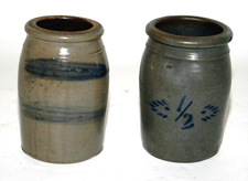 Blue Decorated Stoneware Jars