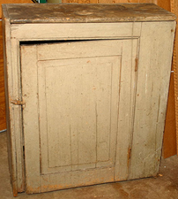 Early 1-Door Cabinet w/Old Blue Paint