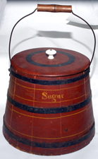 Early Shaker Sugar Bucket w/Old Red Paint