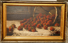 8 x 15 O.O.C. Still Life of Strawberries  "CES - 5/09"