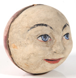 EARLY PAPER MACHE MAN OF THE MOON RATTLE